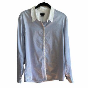 Theory Blue and White Button Down Shirt